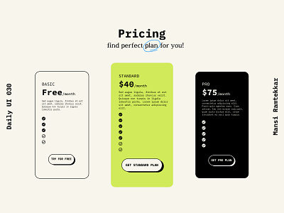 Daily UI 030 Pricing #dailyui030 app daily ui daily ui 030 dailyui design graphic design page design pricing pricing design ui