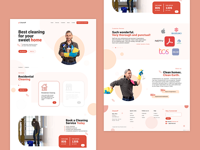 Cleaning Service Website UI app branding cleaning design graphic design image app ui website