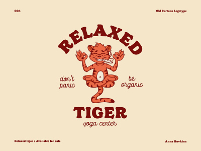 Relaxed Tiger - logo for yoga center graphic design illus illustration logo vector