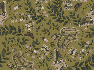 Moth and chimera pattern by Erin on Dribbble