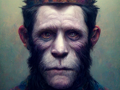 Ape King 1/1 NFT PFP artwork illustration nft