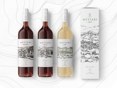 MEYSARI - Wines Collection badge bottle brand identity branding creative illustration label natural typography wine wine bottle wine branding