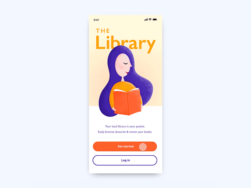Daily UI #001 - Sign up animation app dailyui dailyui001 girl illustration invision studio library login mobile signup ui ux