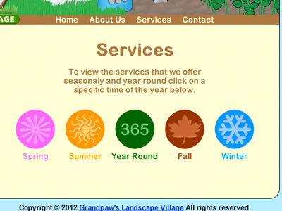 Landscape Services Page 365 fall rounded corners css3 seasons spring summer web design landscape winter