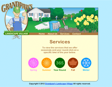 Landscape Services Page Overview 365 fall landscape seasons services spring summer web design winter