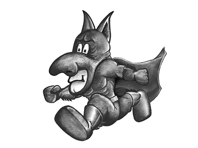 I'm Batman character graphite illustration procreate