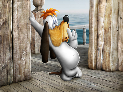 Droopy Dog character illustration procreate