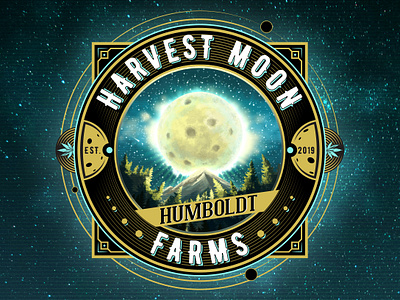 Harvest moon logo branding farm forest logo logotype moon oldschool retro style