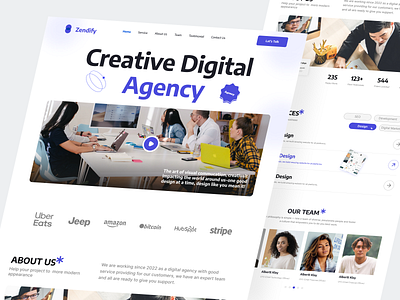 Zendify - Digital Agency Landing Page agency agency website banking clean company creative agency creative direction digital agency digital marketing home page landing page portfolio website studio ui ux web3 web3 agency web3 website web3 website website