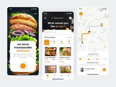 Fooduro - Food Delivery App app burger clean cooking delivery design fast food food food app food delivery food delivery application food delivery service food design mobile mobile food app order restaurant shop ui ui kit