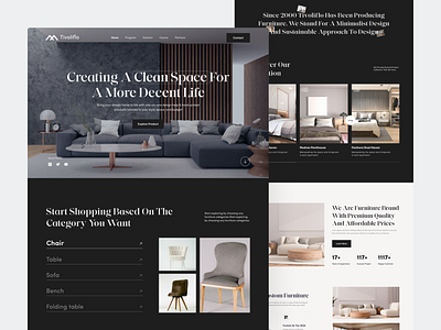 Tivoliflo - Interior Landing Page architecture call to action clean decoration e shop ecommerce feature furniture home decor interior design landing page market marketplace online store property real estate ui web design web landing page website