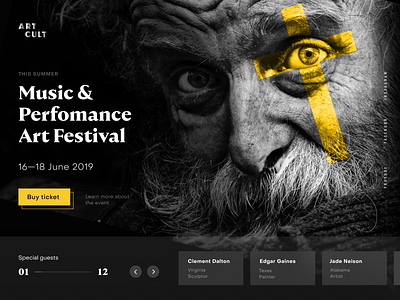 Landing page concept for Art festival