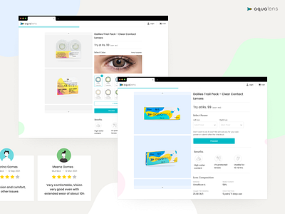 Contact Lenses Detail Web Page #Aqualens #ProductDesign