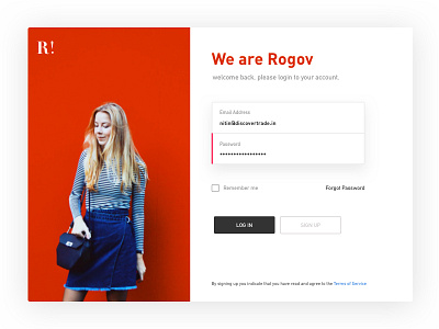 Log In for web pop-up clean design fashion log in sign up ui ux web