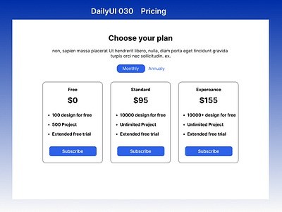 Pricing dailyui dashboard design figma pricing subscribe ui ux