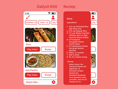 Reciep breakfast dailyui dashboard design figma food meal reciep ui ux
