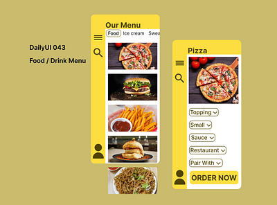 Food / Drink Menu dailyui dashboard design education figma food menu order ui ux