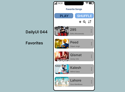 Favorites dailyui dashboard design education favorites figma mobile app songs ui ux