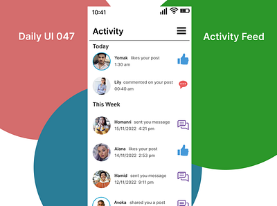 Activity Feed activity dailyui dashboard design education figma mobile app social media ui ux