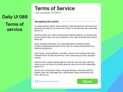 Terms of Service condition dailyui dashboard design education figma service terms ui ux