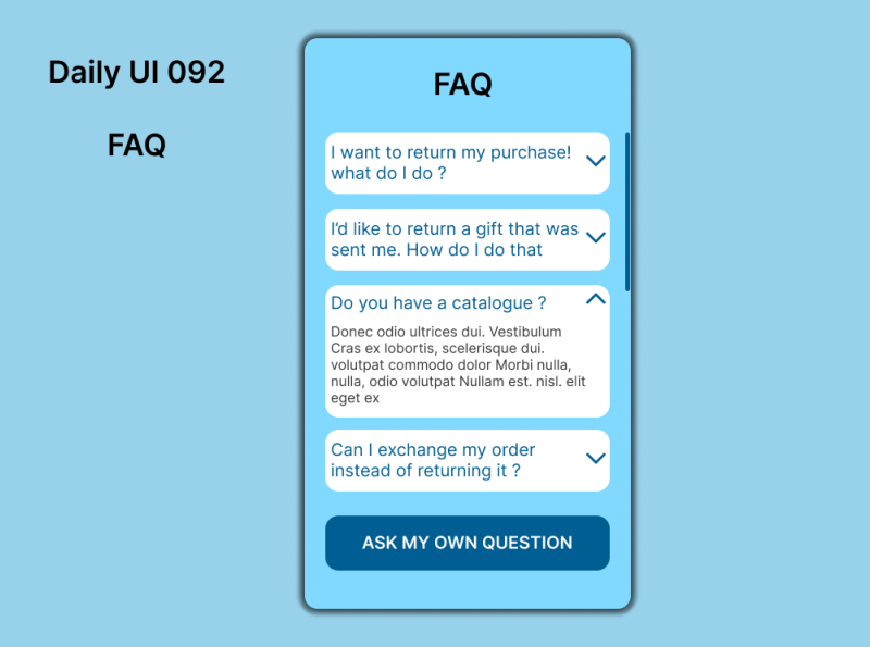 Browse thousands of Faq UI images for design inspiration | Dribbble