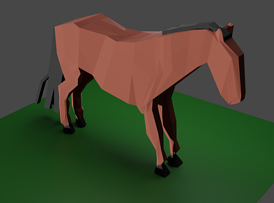 Low poly horse 3d blender graphic design horse low poly