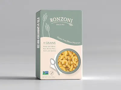 Ronzoni Pasta package re-design art branding design graphic design logo macaroni mockup package design packaging pasta ronzoni typography