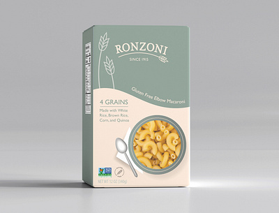 Ronzoni Pasta package re-design art branding design graphic design logo macaroni mockup package design packaging pasta ronzoni typography