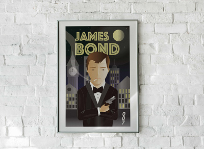 James Bond Poster 007 adobeillustrator art art deco bond classic design graphic design illustration james bond poster vector vintage