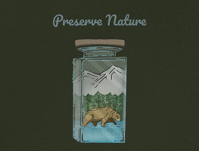 Preserve Nature adobeillustrator bear design grainy texture graphic design great outdoors illustration national parks nature preserve nature vintage wyoming