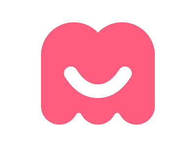 Smiling M emoji icon logo smiling