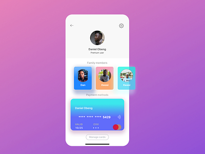 User Profile design ui