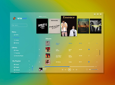Winamp (light) 2022 application design desktopapp music musicapp redesign ui ux winamp