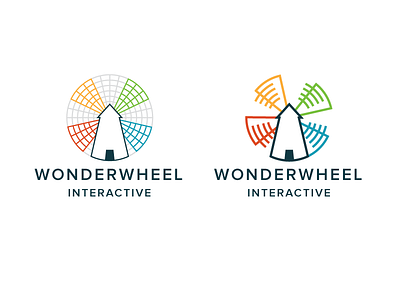 Wonderwheel Rebrand identity logo windmill
