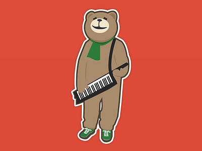 Keytar Bear Sticker bear boston keytar sticker sticker mule