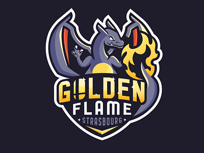 Golden Flame - Strasbourg, France charizard esport illustrator logo pokemon super smash bros tournament