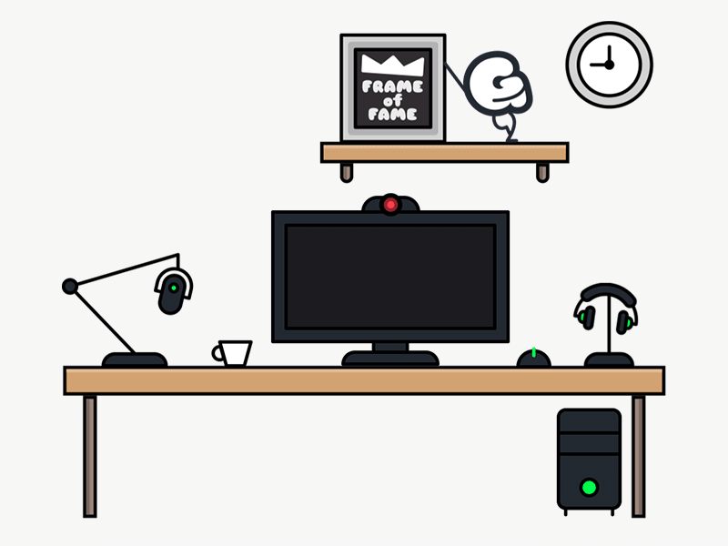 Desk animation animation channel computer desk ics stream streaming twitch
