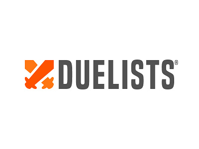 Duelists logo duel ics illustrator logo logotype orange sword