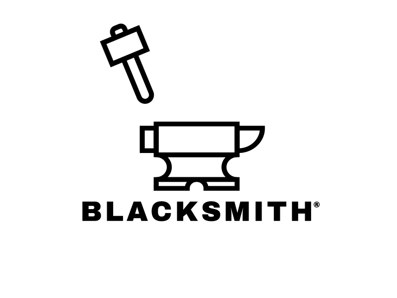 Animation logo Blacksmith animation anvil blacksmith forge gif hammer illustrator logo logotype