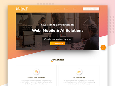 IT Agency Home Page design agency homepage design it company landing page mobile app development website design