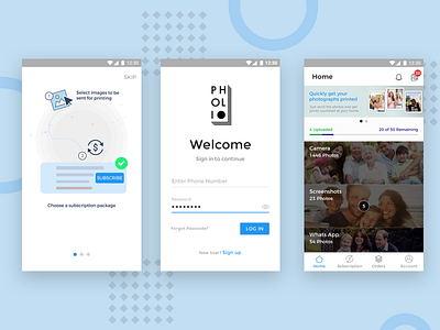 Photo Printing App home photo album photo app photo printing app sign in walkthrough