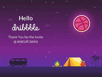 Hello, Dribbblers! Big thanks to @Ankur Saini for the invite! hello dribble invite thankyou