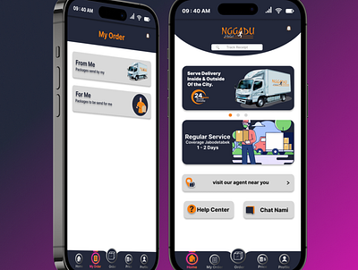 Mockup Delivery Service Mobile App app design logo mob mobile ui