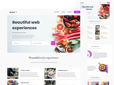 Landing page design for restaurants and catering services color palette design figma graphic design landing page typography uiux user interface webdesign webflow