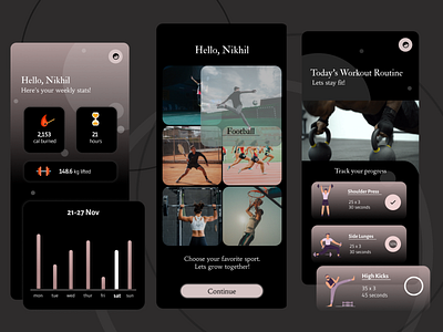 Fitness App Design app branding design graphic design ui ux