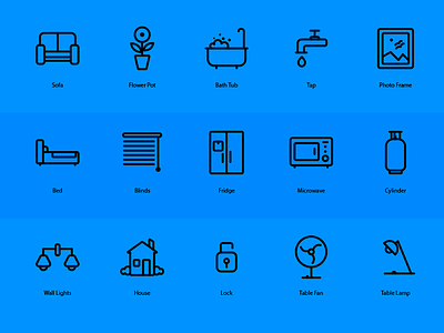 Icons graphic design line icons web application