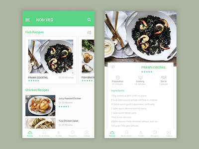 Screens for an Recipe App colorful ui food app ios app recipe app