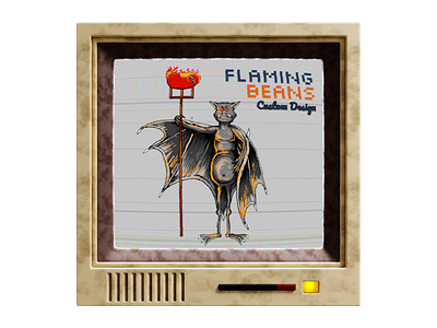 Retro Computer Website Header - Logo for Flaming Beans