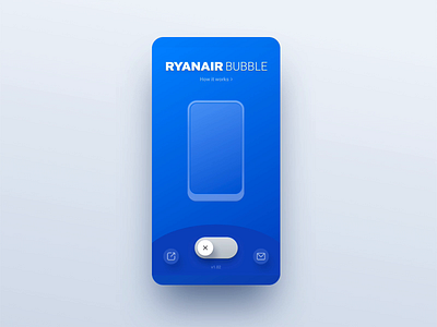 Ryanair Bubble Toggle app blue bubble interaction mobile ryanair switch switcher toggle ui