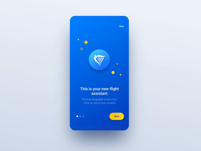 Ryanair Bubble Onboarding animation app blue bubble how it works illustration interaction mobile onboarding ryanair ui ux